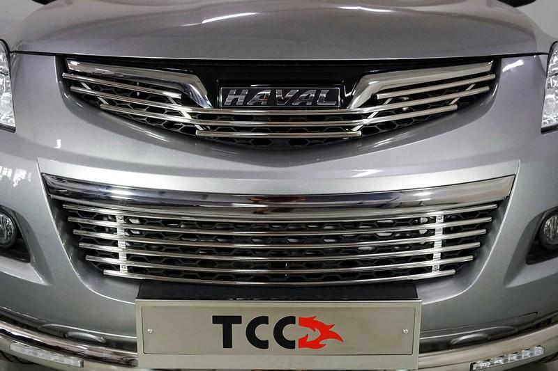 Решетка радиатора верхняя 12 мм для автомобиля Haval H5 2020- TCC Тюнинг арт. HAVH520-15