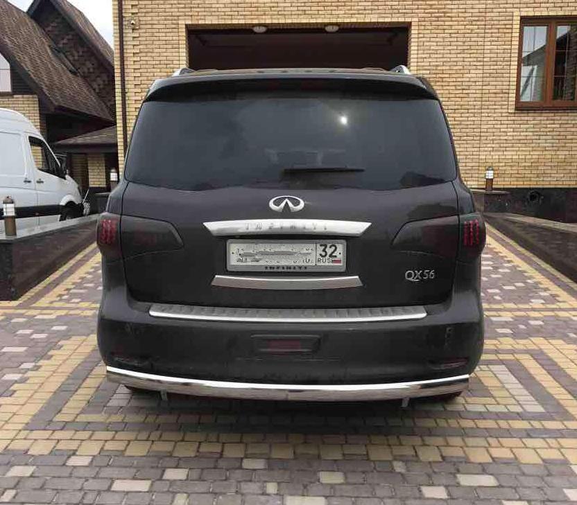 Защита заднего бампера для автомобиля INFINITI QX56, Россия IQX.11.12-75