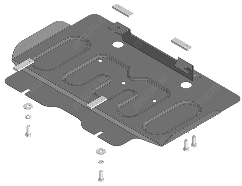 Защита стальная Мотодор (Двигатель, Передний дифференциал), 2 мм,  для Changan Hunter Plus  2023- арт. 77214
