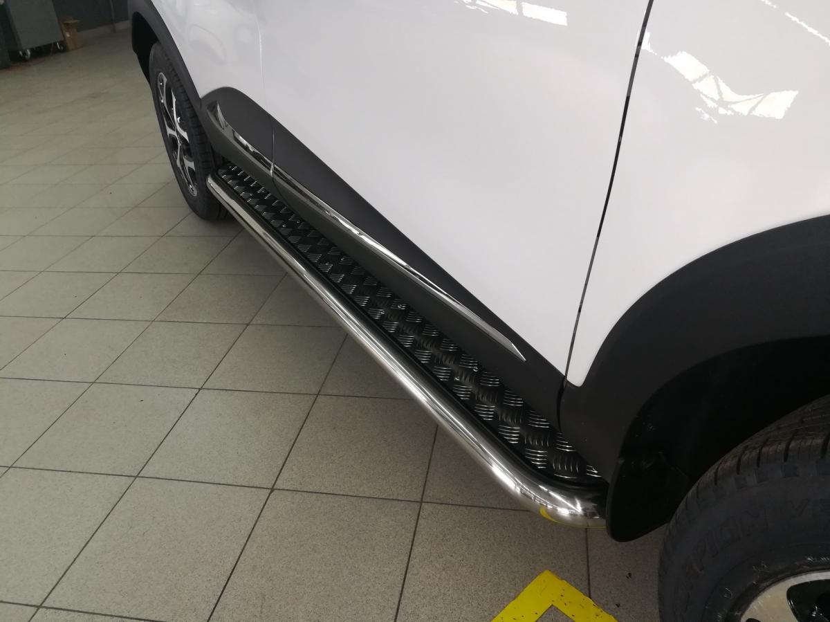 Пороги с накладным листом для автомобиля RENAULT Kaptur 2017, Россия RK.17.41