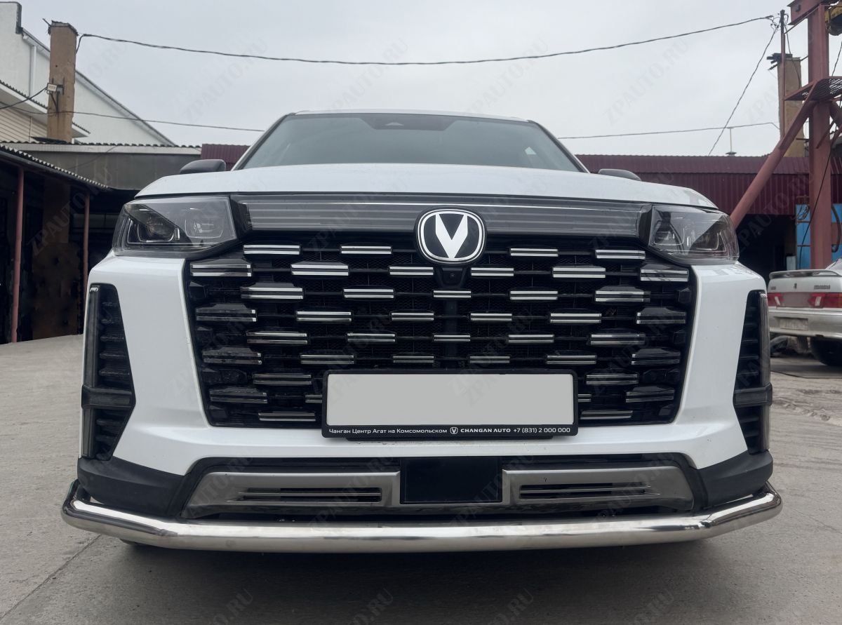 Защита переднего бампера с подгибами для автомобиля Changan CS95 2023 арт. CGCS95.23.02