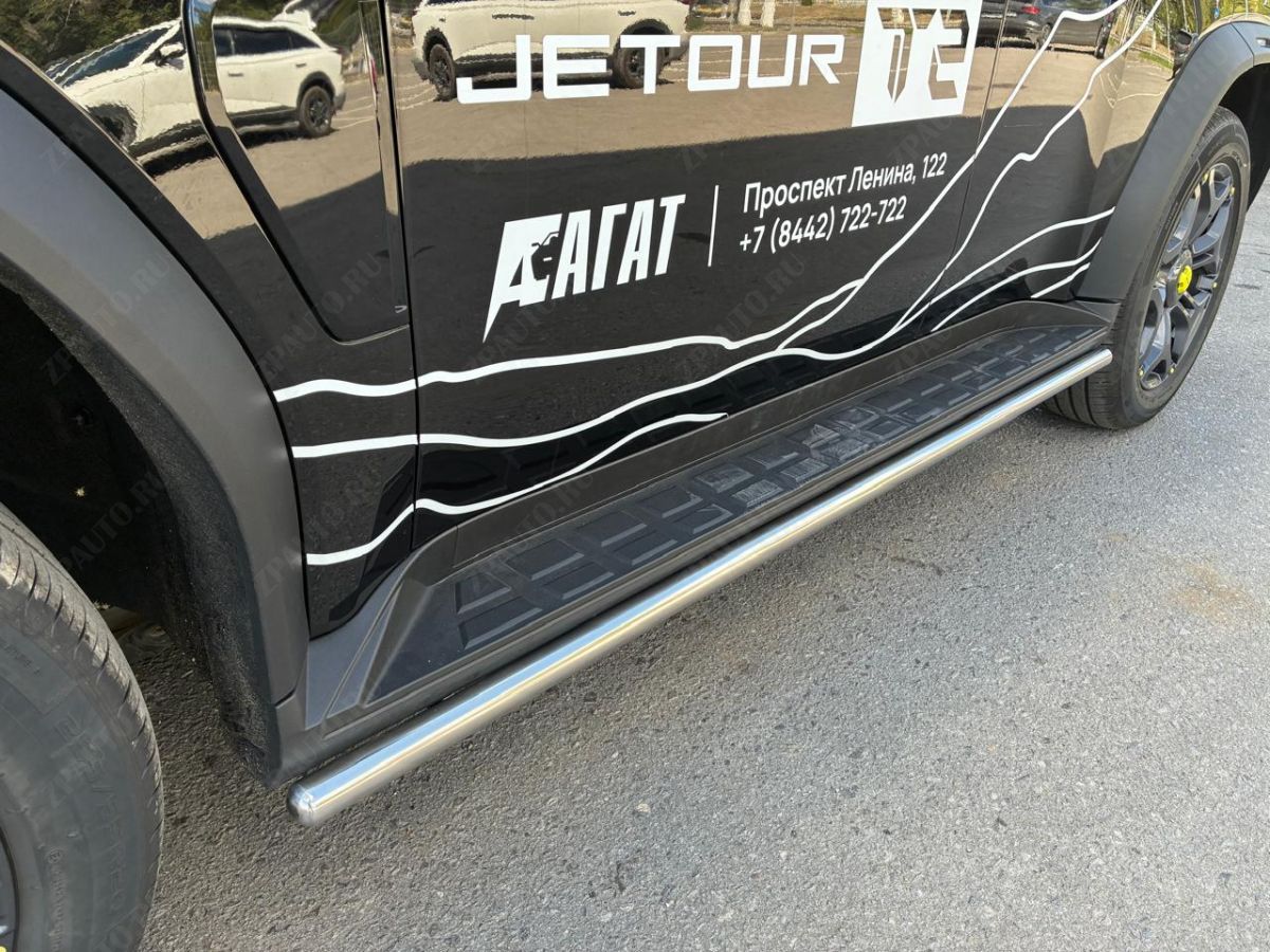 Защита штатного порога труба для автомобиля JETOUR T2 2024 арт. JET.T2.24.32