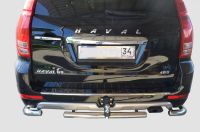 Защита заднего бампера + угловая защита  для автомобиля HAVAL H9 2018 рестайлинг арт. GWH9.18.22