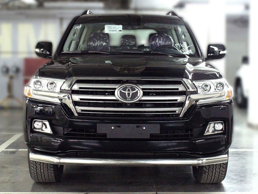 Дуга передняя по низу бампера радиусная d-76 с подгибами для Toyota Land Cruiser 200 2015, Технотек LCN2015_4.2