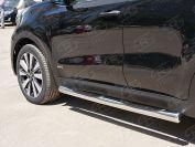 Пороги труба d76 с накладкой вариант 3 Kia Sportage 2016, Slitkoff KST-002288