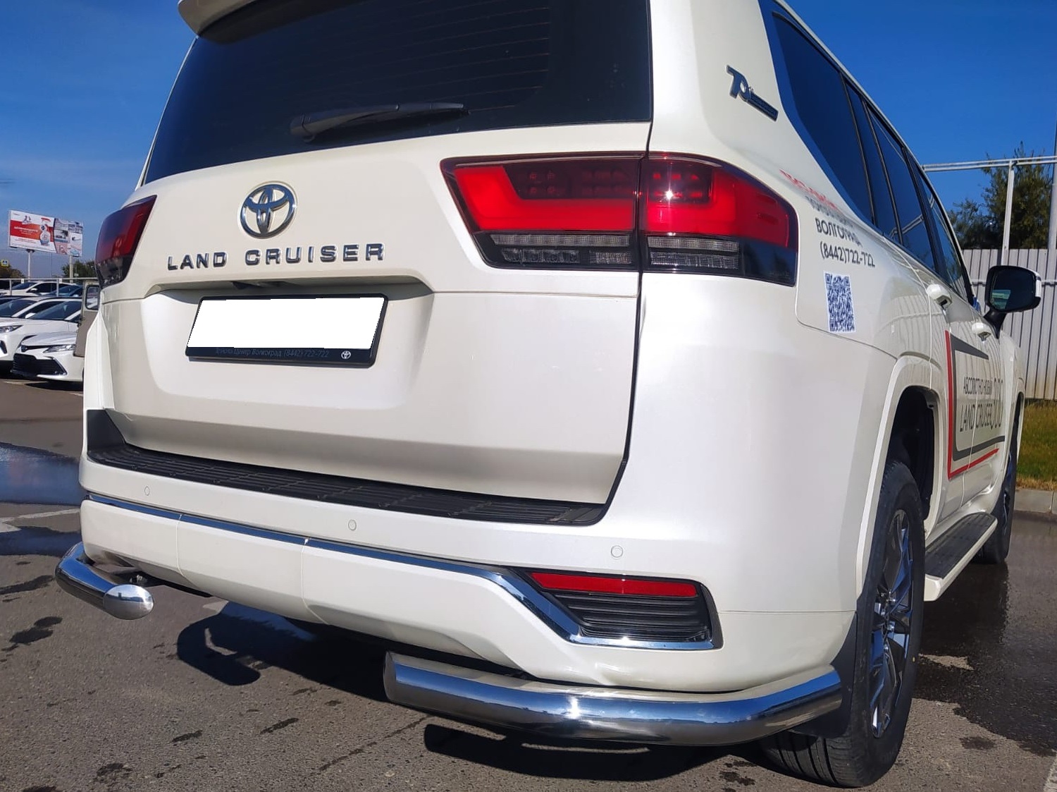 Защита заднего бампера угловая для автомобиля TOYOTA Land Cruiser 300 2021 арт. TLC300.21.18