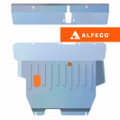 Защита  картера и КПП (2 части)   Mitsubishi Mirage Dingo 1998-2002 V-1,5, ALFeco, алюминий 4мм, арт. ALF1429al