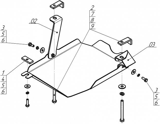 Защита стальная Мотодор (Задний дифференциал), 2 мм, сталь для KIA Sorento 2020- арт. 01043