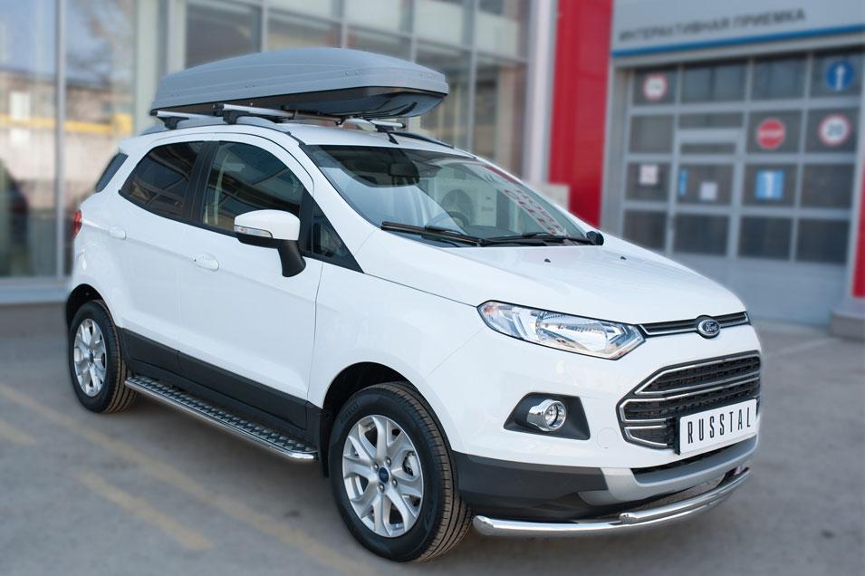 Защита переднего бампера d57/42 дуги для Ford EcoSport 2014, Slitkoff FEZ-002054