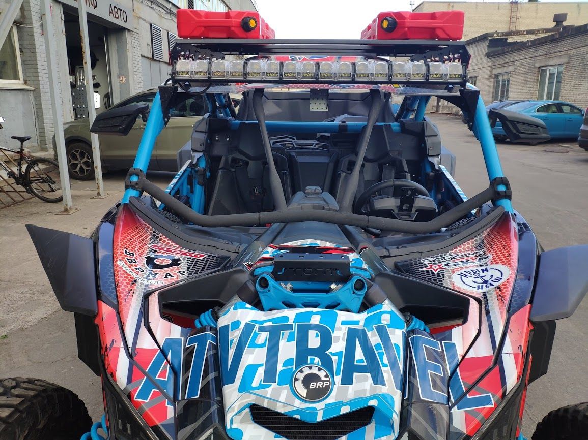 Кронштейн фары на амортизаторы для CAN-AM Maverick X3 2017-, сталь 2 мм, STORM, арт. MP 0484