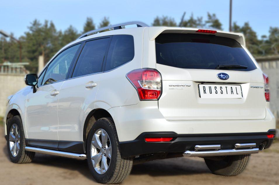 Защита заднего бампера d57/42х2 для Subaru Forester 2013, Slitkoff SUFT-001604