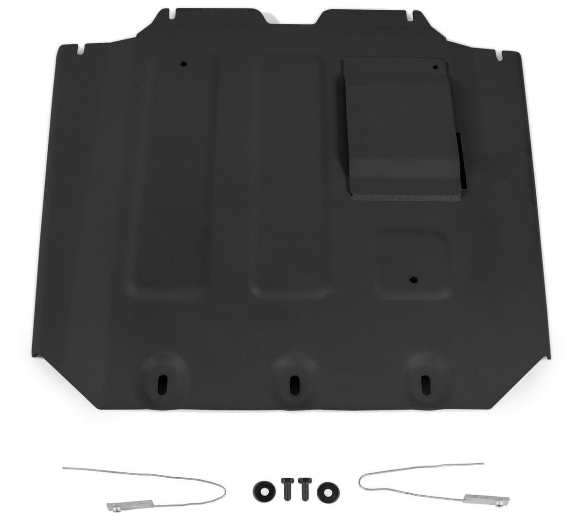 Защита картера Rival (черная) для Mercedes-Benz G-klasse W464 2018-н.в., штампованная, алюминий 4 мм, с крепежом, 333.3952.1