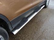 Пороги овальные с накладкой 120х60 мм для автомобиля Ford Kuga 2016-, TCC Тюнинг FORKUG17-21