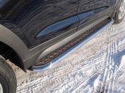 Пороги с площадкой 75х42 мм для автомобиля Hyundai Tucson 2018-, TCC Тюнинг HYUNTUC18-27