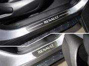 Накладки на пороги (лист шлифованный надпись Renault) 4шт для автомобиля Renault Koleos 2017-