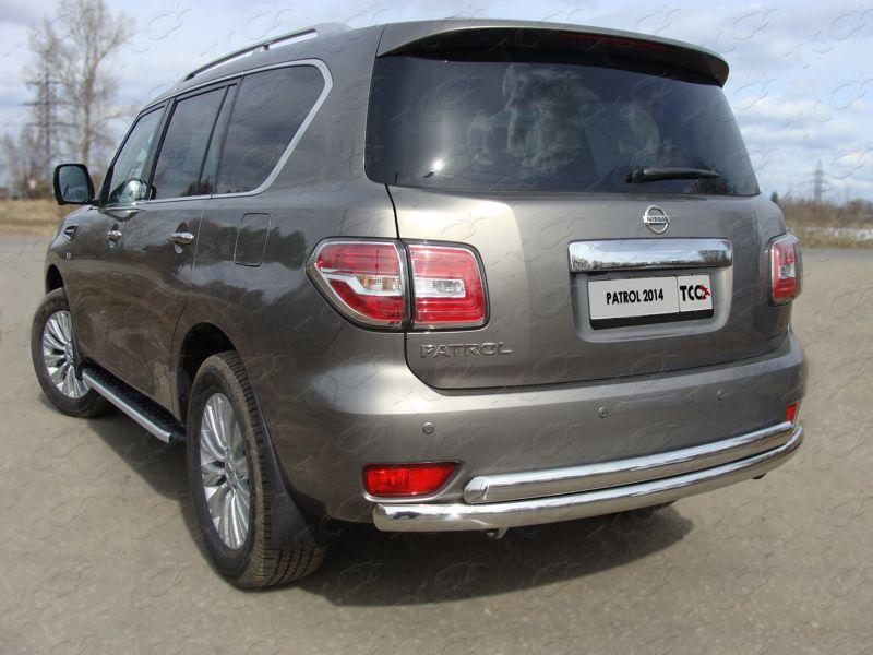 Защита задняя (двойная) 75/75 мм для автомобиля Nissan Patrol 2014-, TCC Тюнинг NISPATR14-07
