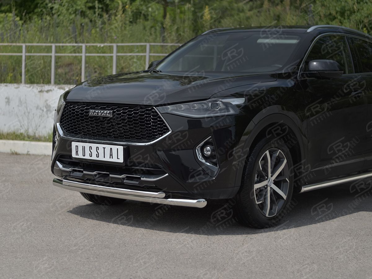 HAVAL F7X 1.5 4WD 2019-2022 Защита переднего бампера d57 секции-d42 дуга HF7XZ-003836