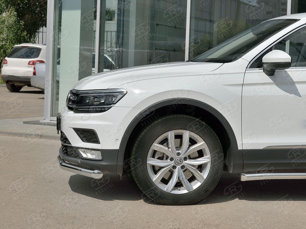 Защита переднего бампера d57 на Volkswagen Tiguan 2 2017, Slitkoff VGZ-002714