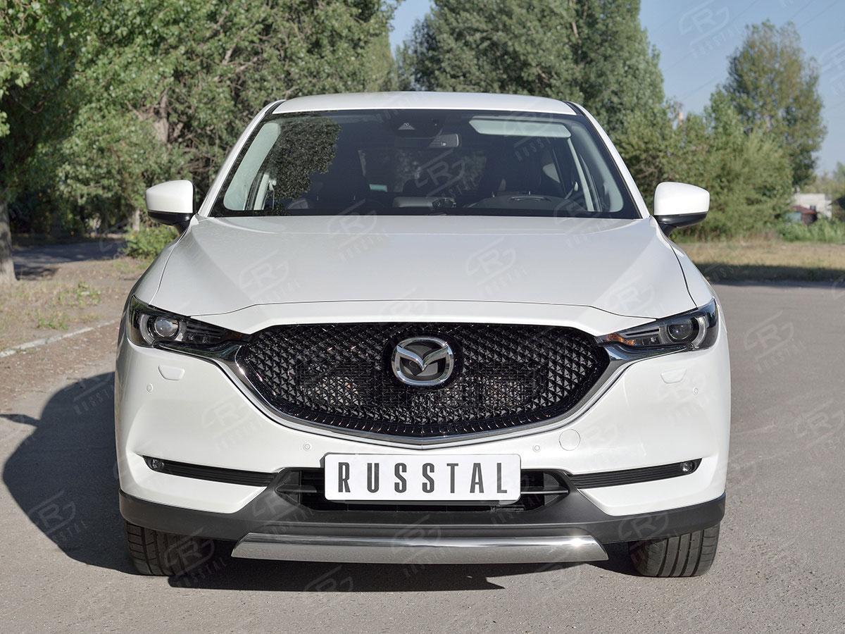 Защита переднего бампера d75х42 на Mazda CX-5 2017, Slitkoff M5Z-002793