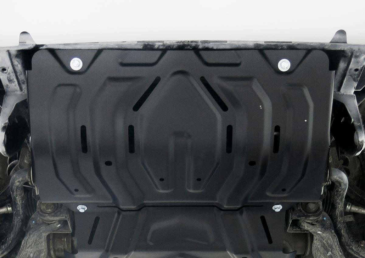 Защита радиатора АвтоБроня для Mitsubishi Pajero Sport III (V - 2.4D; 3.0) 2016-2021 2021-н.в., штампованная, сталь 1.8 мм, с крепежом, 111.04046.2