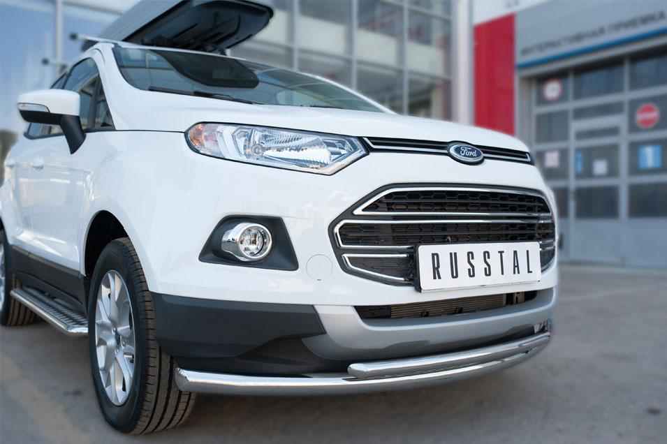 Защита переднего бампера d57/42 дуги для Ford EcoSport 2014, Slitkoff FEZ-002054