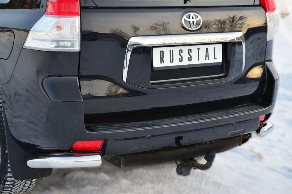 Защита заднего бампера уголки d76 для Toyota Land Cruiser Prado 150, Slitkoff PNZ-001618