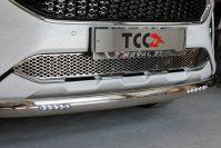 Защита передняя нижняя (овальная с ДХО) 75х42 мм для автомобиля HAVAL F7 2019- (1,5 л., 4WD) TCC Тюнинг арт. HAVF719-23