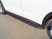 Пороги алюминиевые с пластиковой накладкой (карбон черные) 1820 мм для автомобиля Infiniti QX 50 2018-, TCC Тюнинг INFQX5018-20BL