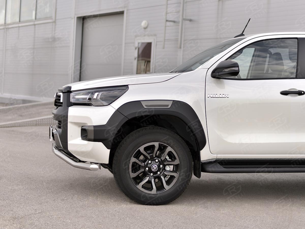 TOYOTA HILUX BLACK ONYX 2020- Защита переднего бампера d57 волна-d75х42 дуга THBOZ-003508