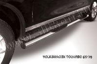 Защита порогов d76 c проступями Volkswagen Touareg (2010-2014) Black Edition, Slitkoff, арт. VWTR-007BE