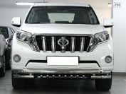 Дуга передняя по низу бампера d 76+60 с защитой картера d-43 для Toyota Land Cruiser 150 Prado 2013, Технотек LCPR13_1.4