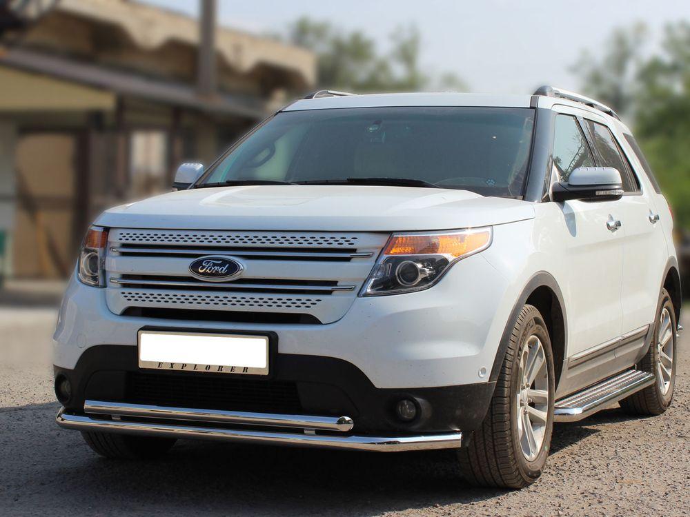 Дуга передняя низкая d-60+53 радиусная двойная для Ford Explorer 2010, Технотек FE2013_1.1