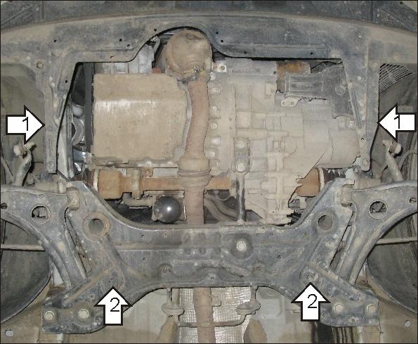 Защита стальная Мотодор (Двигатель, Коробка переключения передач), 2 мм, Сталь для Smart Forfour 2004-2006 арт. 05502
