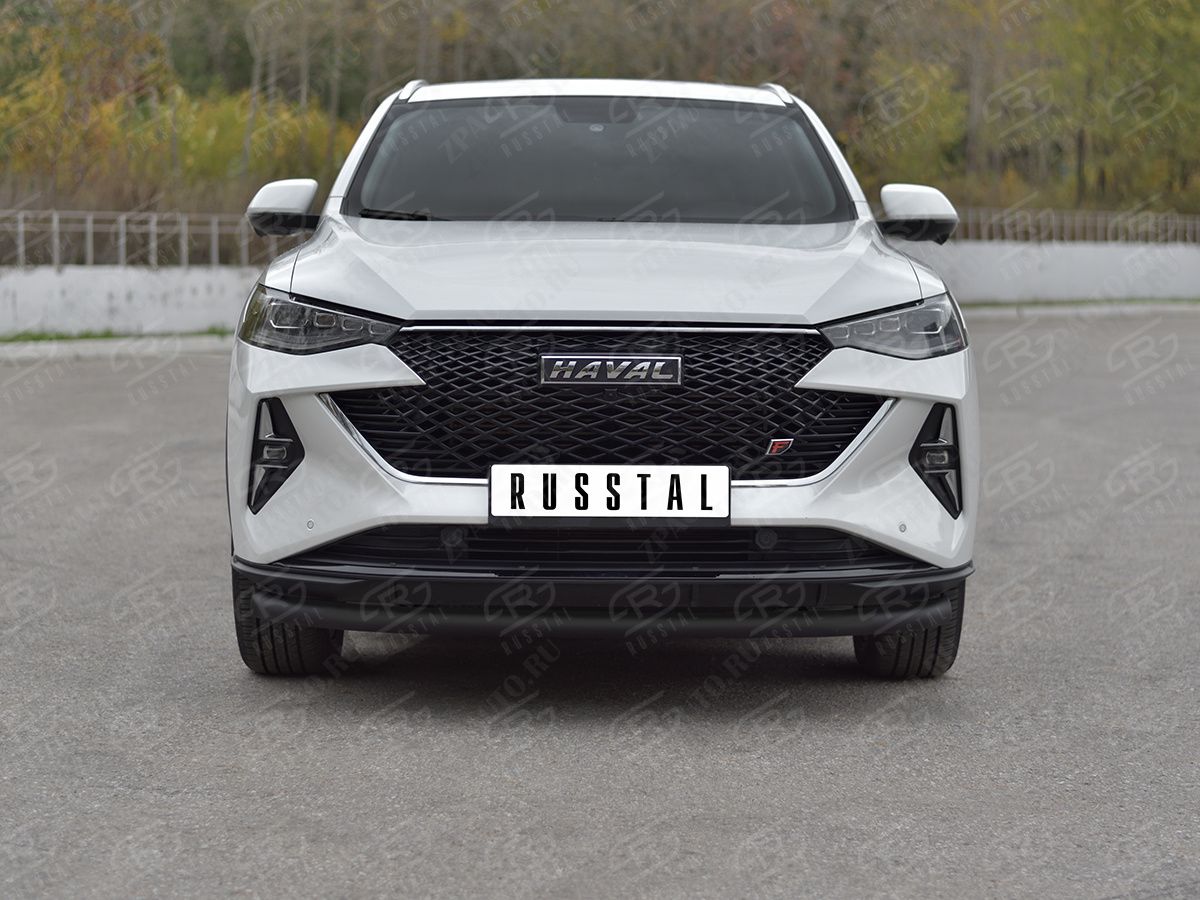 HAVAL F7X 4WD 2022- Защита переднего бампера d57 секции black HF7XZ-004002CH
