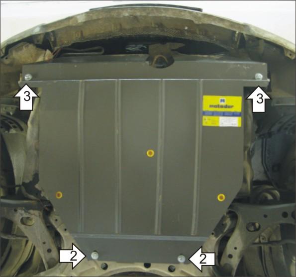 Защита стальная Мотодор (Двигатель, Коробка переключения передач), 2 мм, Сталь для Toyota Celica 1999-2006 арт. 02525