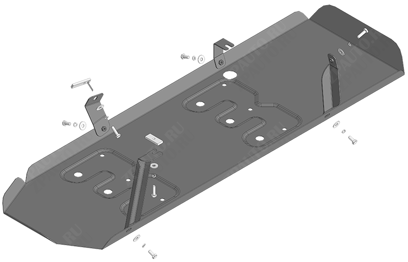 Защита стальная Мотодор (Топливный бак), 2 мм,  Foton Tunland V9  2024- арт. 77511