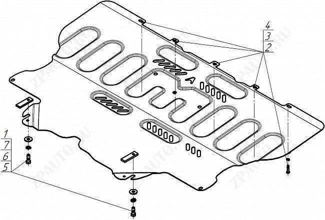 Защита АвтоСтандарт (Двигатель, Коробка переключения передач), 1,5 мм,  для Changan UNI-V  2021- арт. 57208