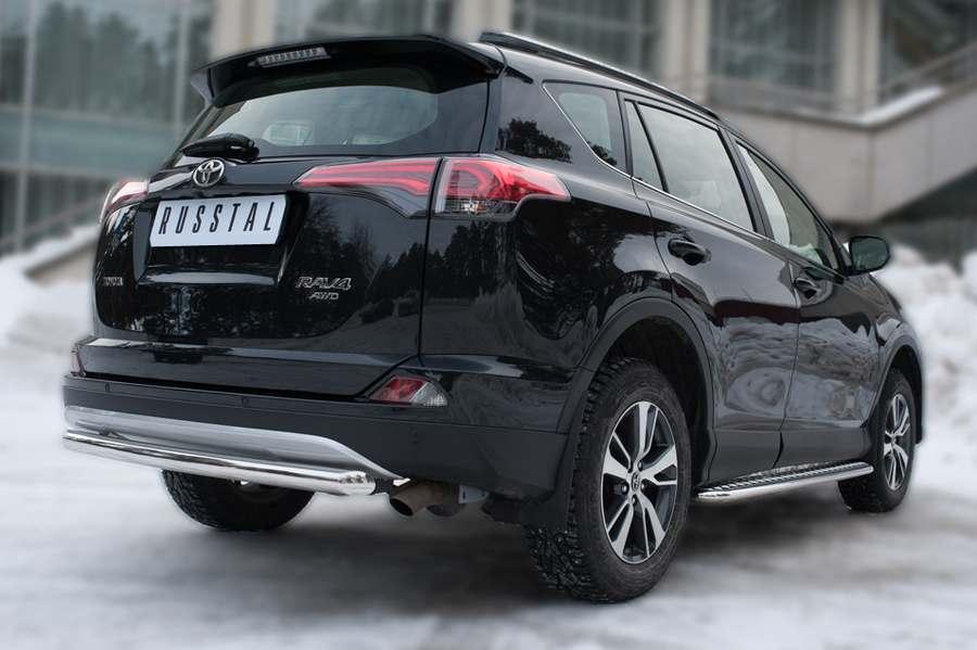 Защита заднего бампера d57 на Toyota RAV4 2015, Slitkoff TR4Z-002200