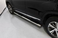 Пороги овальные с накладкой 120х60 мм для автомобиля Changan CS75 FL 2020 арт. CHANCS7520-13