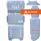 Защита комплект защиты (картер, КПП, РК, топливный бак (6 частей)) Haval H9 2018- V-2,0 AT; 2,0TD AT 4WD комплект , ALFeco, алюминий 4мм, арт. ALF5506al