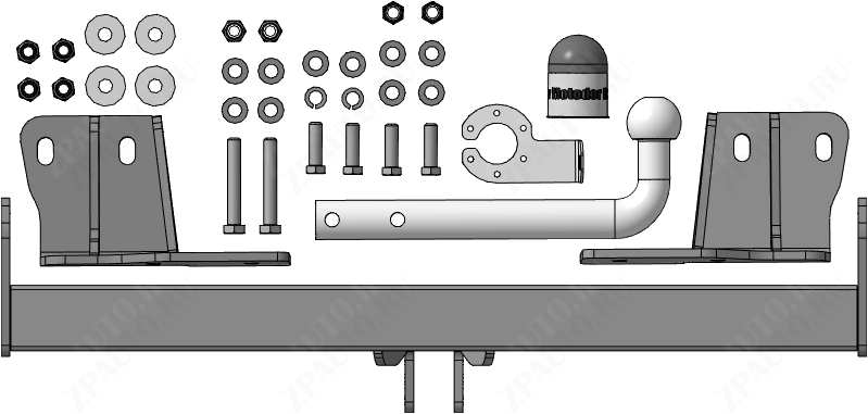 Фаркоп Haval H7 2024-, тип шара A (оцинкованный), MOTODOR, арт. 93125-A
