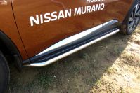 Защита порогов d57 с листом усиленная Nissan Murano (2014-2023) , Slitkoff, арт. NIM16006