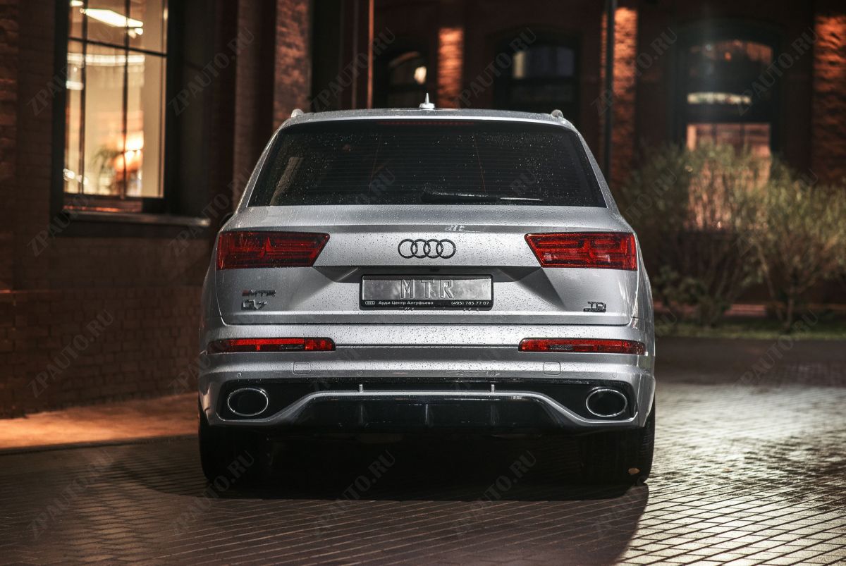 Облицовка заднего бампера в сборе для Audi Q7 S-line (без насадок) 2015-2020, MTR, арт. MTR-4M-150113
