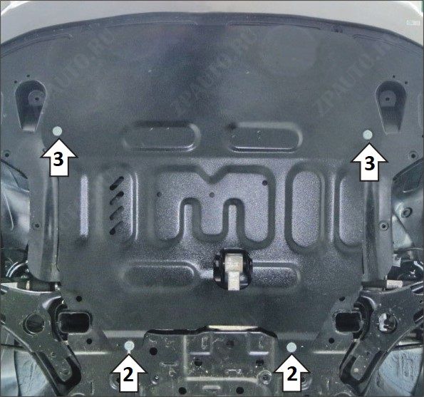 Защита АвтоСтандарт (Двигатель, Коробка переключения передач), 1,5 мм, сталь для KIA KX3  2022- арт. 51003