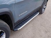 Пороги алюминиевые с пластиковой накладкой (1720 из 2-х мест) для автомобиля Jeep Cherokee (Traihawk) 2014-, TCC Тюнинг JEEPCHERTRAIL14-18AL