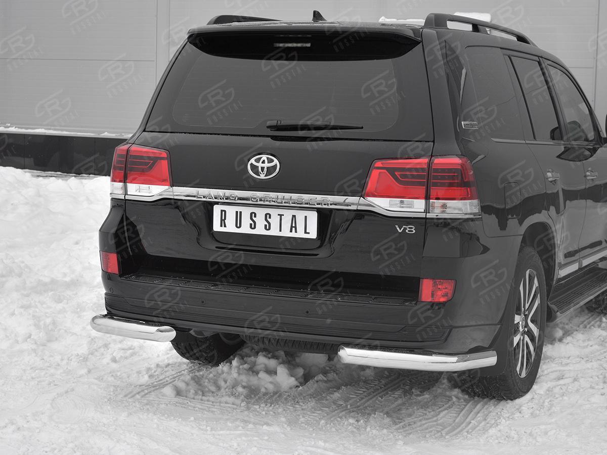 Защита заднего бампера уголки d76 секции TLCZ-003125 для автомобиля TOYOTA LAND CRUISER 200 2018 EXECUTIVE LOUNGE, Slitkoff