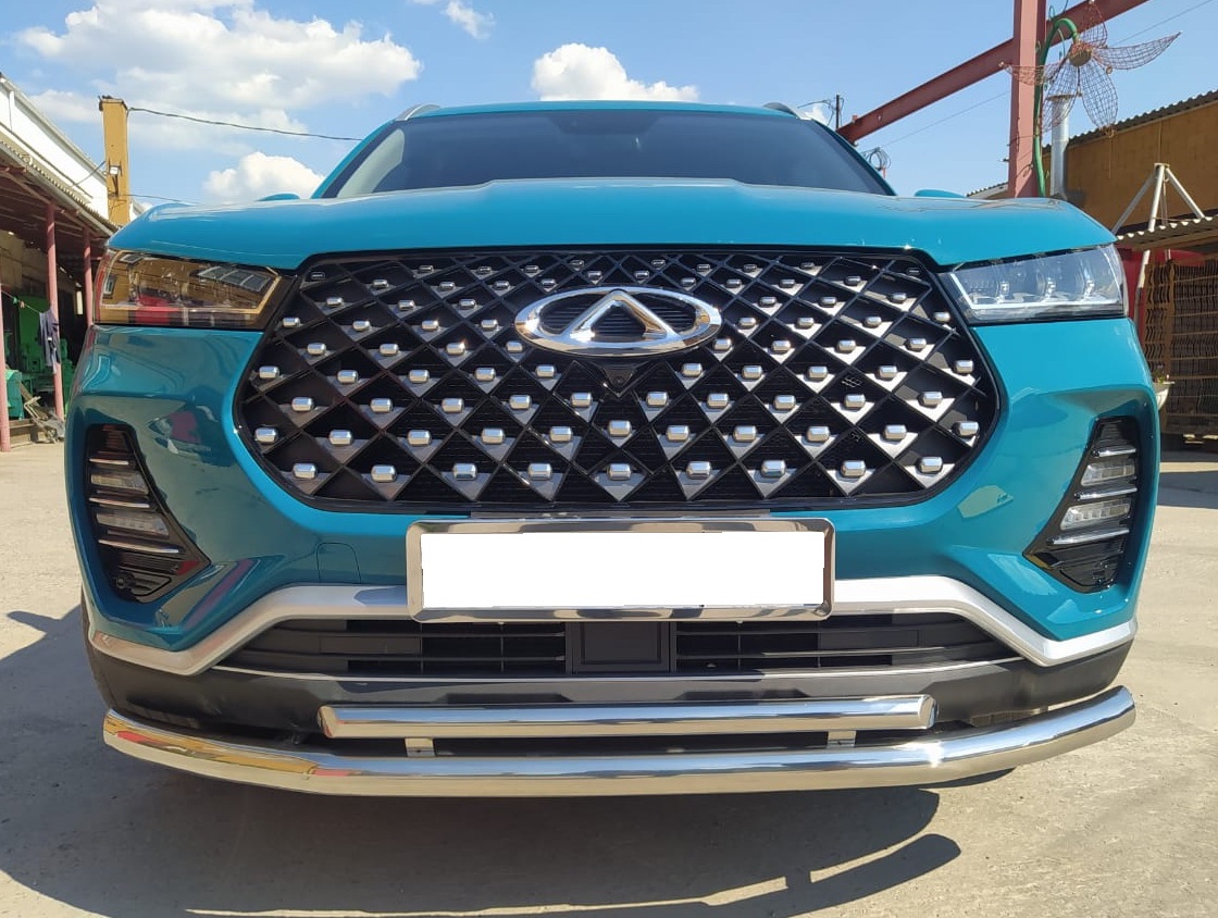 Защита переднего бампера двойная для автомобиля CHERY Tiggo 7 Pro 2021 арт. CTGP.7.21.03