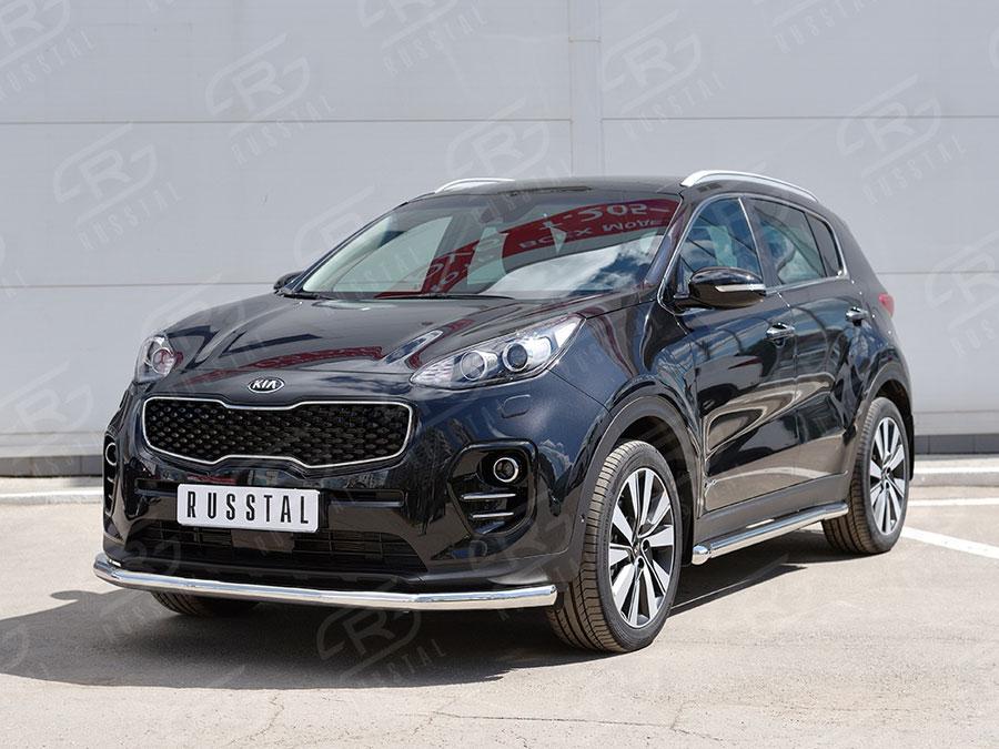 Защита переднего бампера d57 Kia Sportage 2016, Slitkoff KSZ-002283