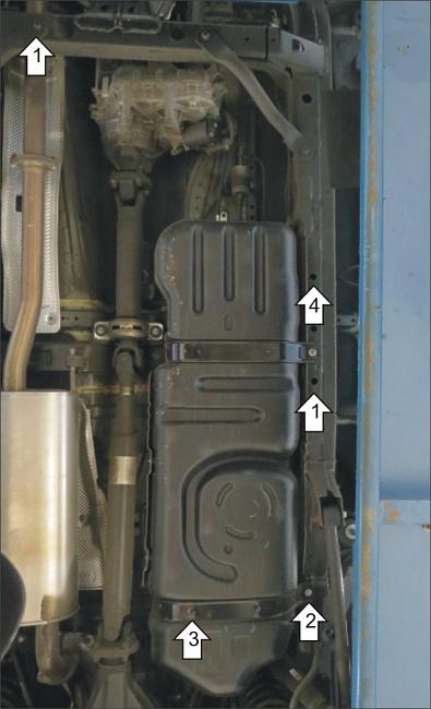 Защита бензобака стальная Motodor для Haval H9 2015- (3 мм, сталь), 13108