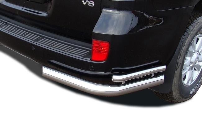 Защита заднего бампера угловая двойная  для автомобиля TOYOTA Land Cruiser 200     2007-2012, Россия TLC200.07.19